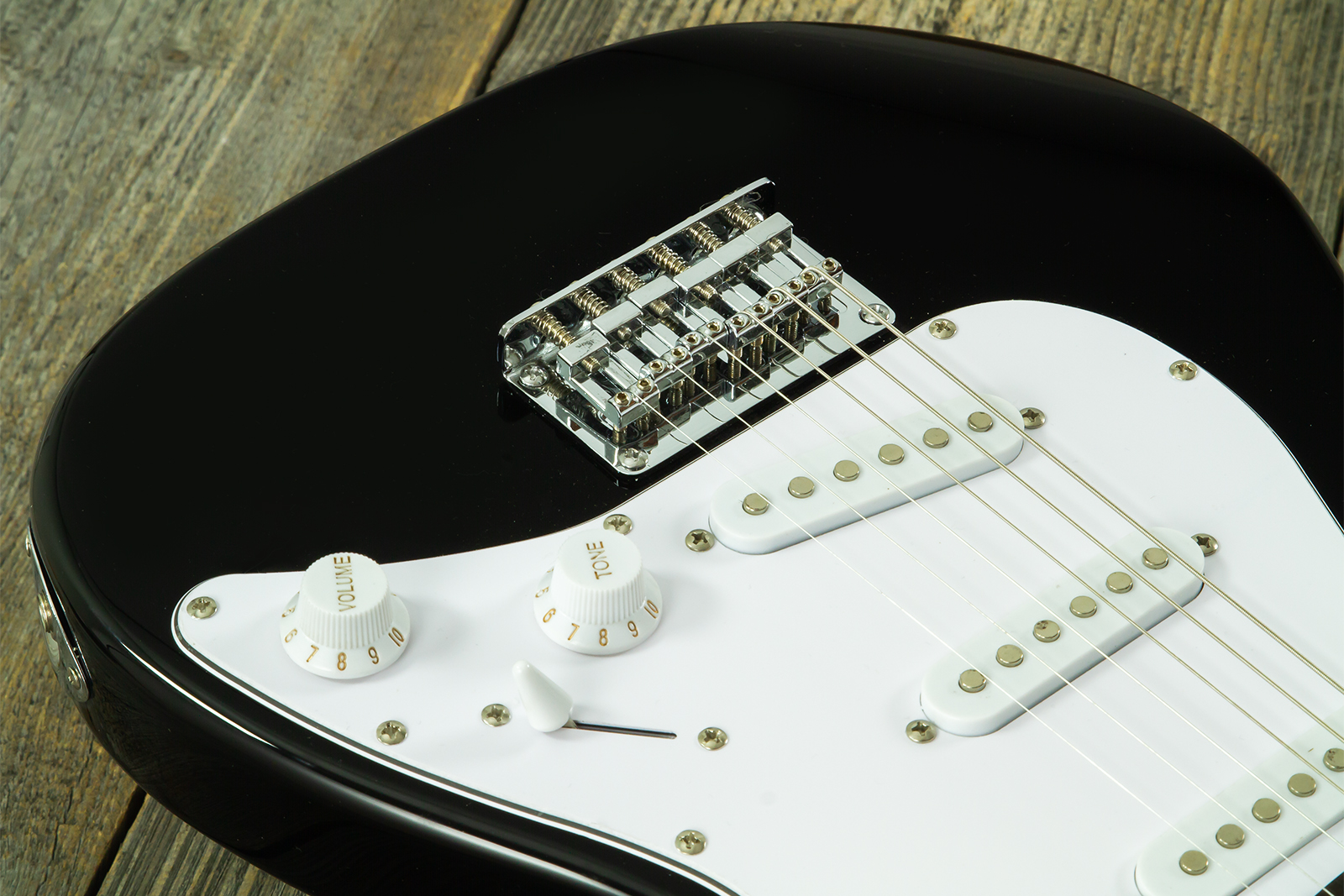 Eastone St-mini-blk 3s Trem Pur - Black - E-Gitarre für Kinder - Variation 3