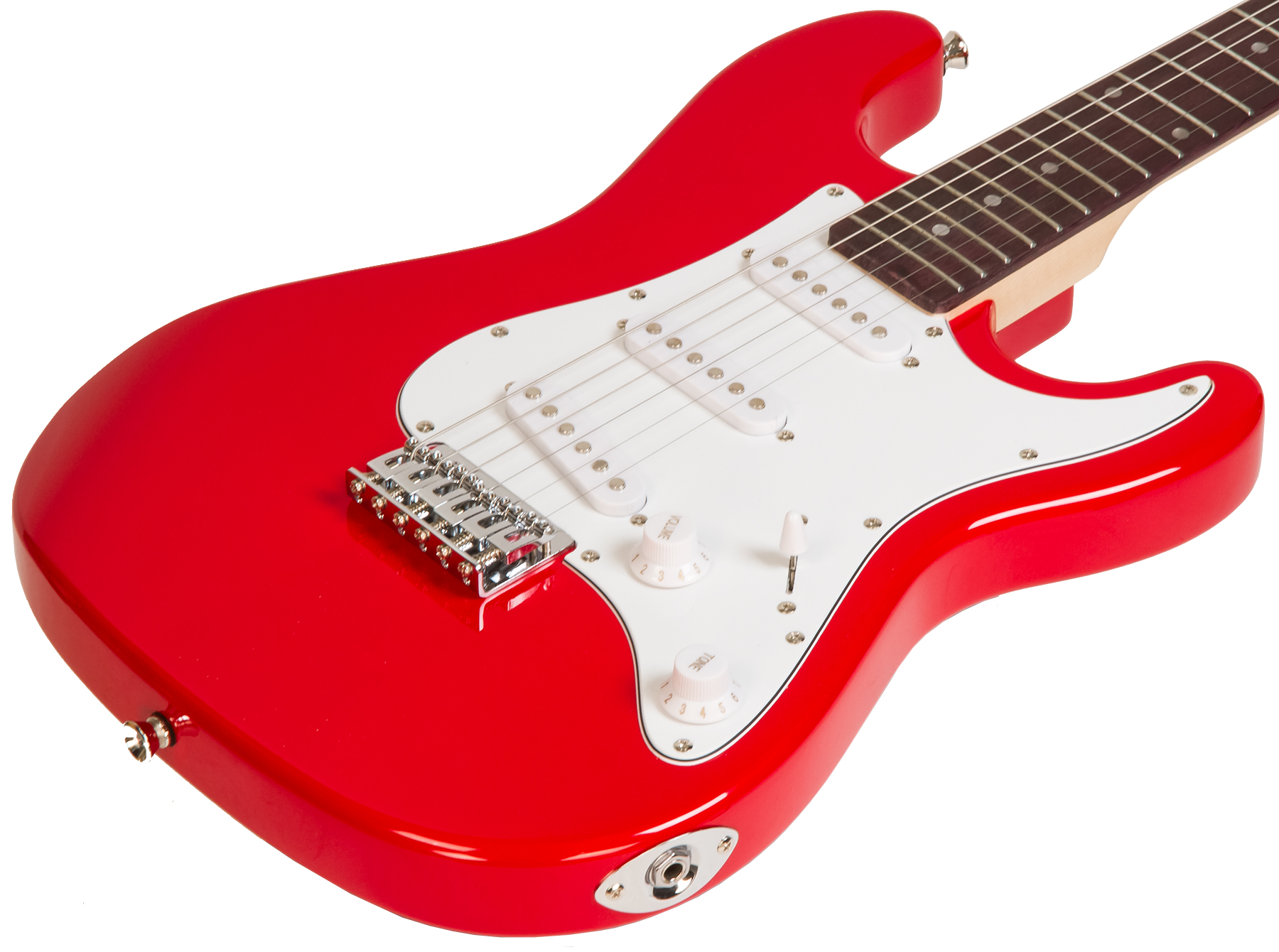 Eastone Str Mini +marshall Mg10 +cable +housse +courroie +mediators - Red - E-Gitarre für Kinder - Variation 1
