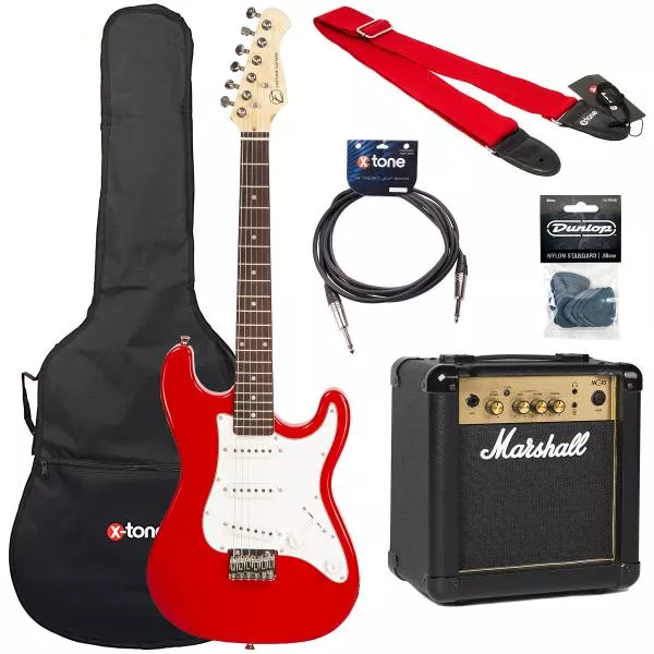 E-gitarre set Eastone STR Mini +Marshall MG10G +Accessories - Red