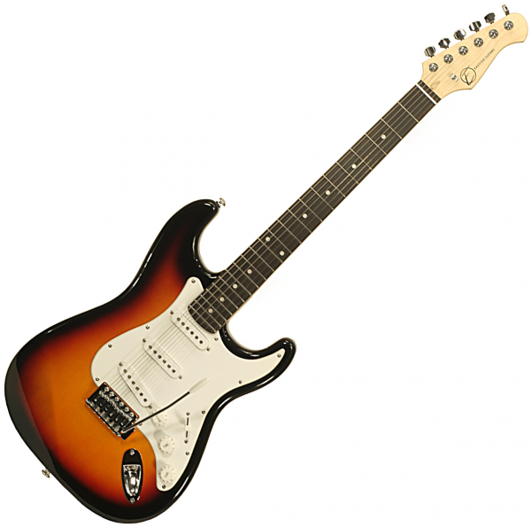 Solidbody e-gitarre Eastone STR70 (PUR) - 3-tone sunburst