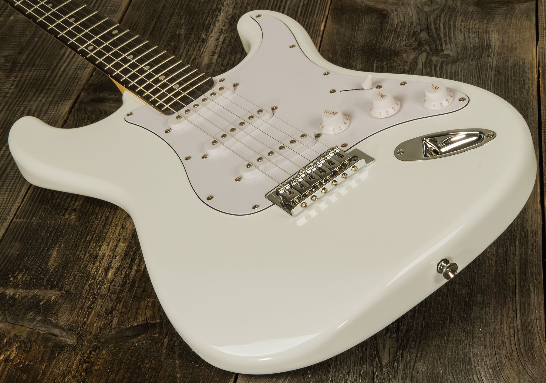 Eastone Str70 +fender Frontman 20g +cable +clip-on Tuner +mediators +housse +courroie - Olympic White - E-Gitarre Set - Variation 2