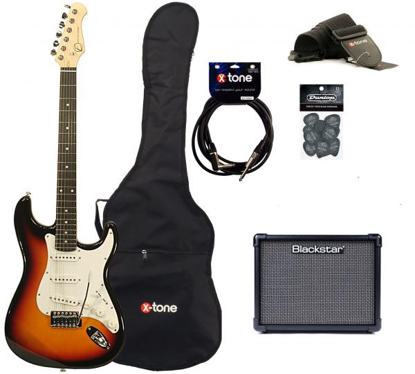 E-gitarre set Eastone STR70 +Blackstar ID Core V3 10W +Accessories - 3-color sunburst
