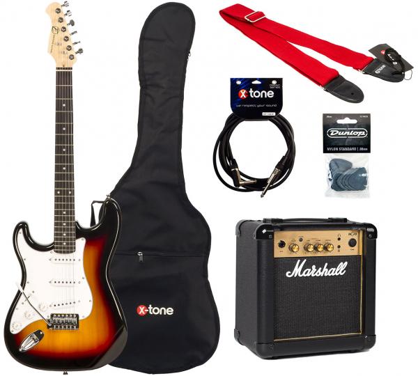 E-gitarre set Eastone STR70T LH +Marshall MG10G +Accessories - Sunburst