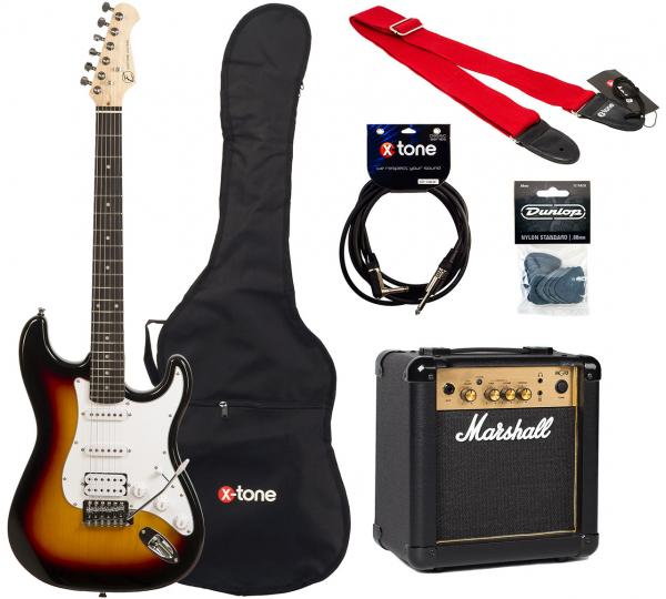 Solidbody e-gitarre Eastone STR80T HSS +Marshall MG10G +Accessories - sunburst