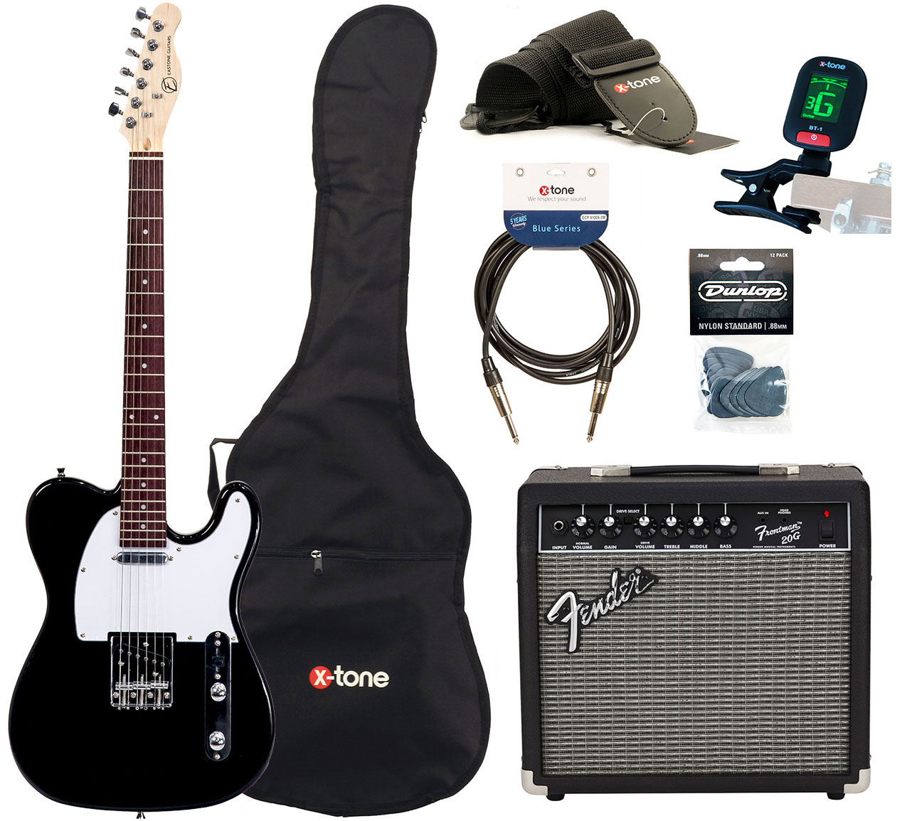 Eastone Tl70 +blackstar Debut 10 +cable +clip-on Tuner +mediators +housse +courroie - Black - E-Gitarre Set - Variation 1