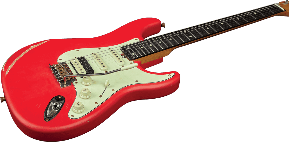 Eko Aire Relic Original Hss Trem Wpc - Fiesta Red - E-Gitarre in Str-Form - Variation 2