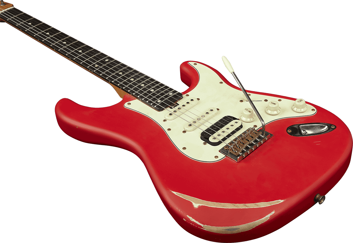 Eko Aire Relic Original Hss Trem Wpc - Fiesta Red - E-Gitarre in Str-Form - Variation 3