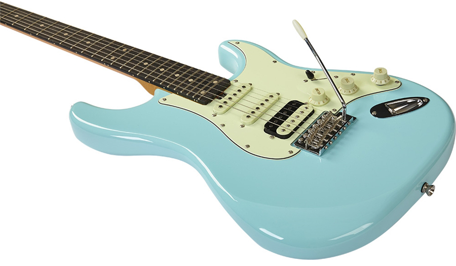Eko Aire V-nos Original Hss Trem Wpc - Daphne Blue - E-Gitarre in Str-Form - Variation 3