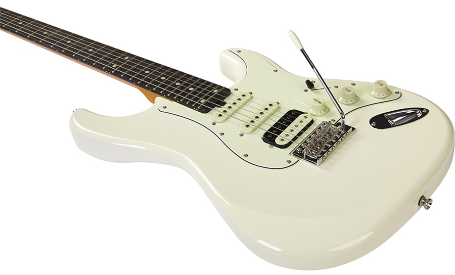 Eko Aire V-nos Original Hss Trem Wpc - Olympic White - E-Gitarre in Str-Form - Variation 3