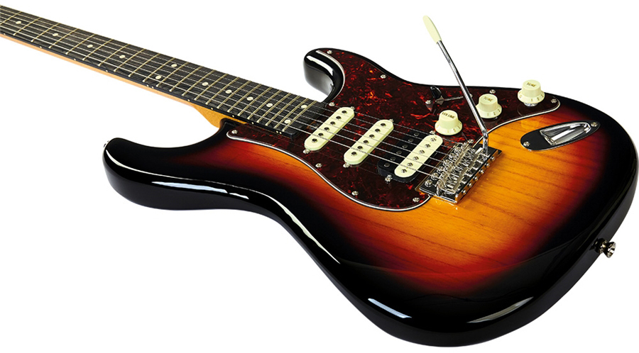 Eko Aire V-nos Original Hss Trem Wpc - Sunburst - E-Gitarre in Str-Form - Variation 3