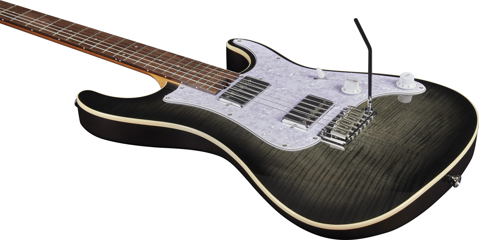 Eko Aurora 400 Trem Hh Lau - Flamed Grey Burst - E-Gitarre in Str-Form - Variation 2