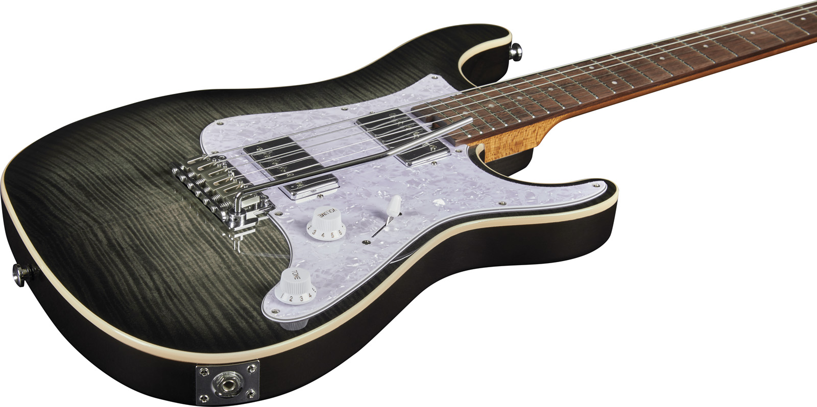 Eko Aurora 400 Trem Hh Lau - Flamed Grey Burst - E-Gitarre in Str-Form - Variation 3