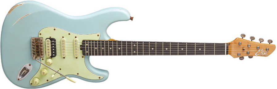 Eko Aire Relic Original Hss Trem Wpc - Daphne Blue - E-Gitarre in Str-Form - Main picture