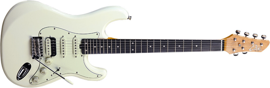 Eko Aire V-nos Original Hss Trem Wpc - Olympic White - E-Gitarre in Str-Form - Main picture