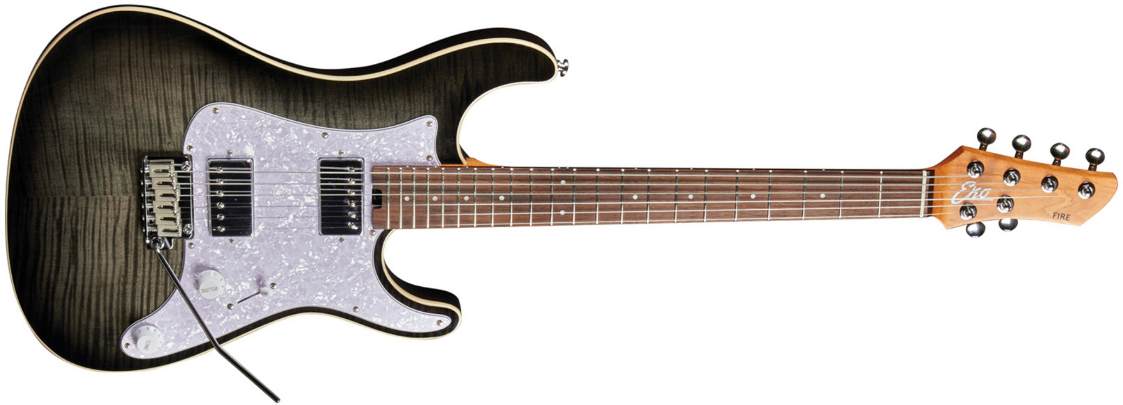 Eko Aurora 400 Trem Hh Lau - Flamed Grey Burst - E-Gitarre in Str-Form - Main picture