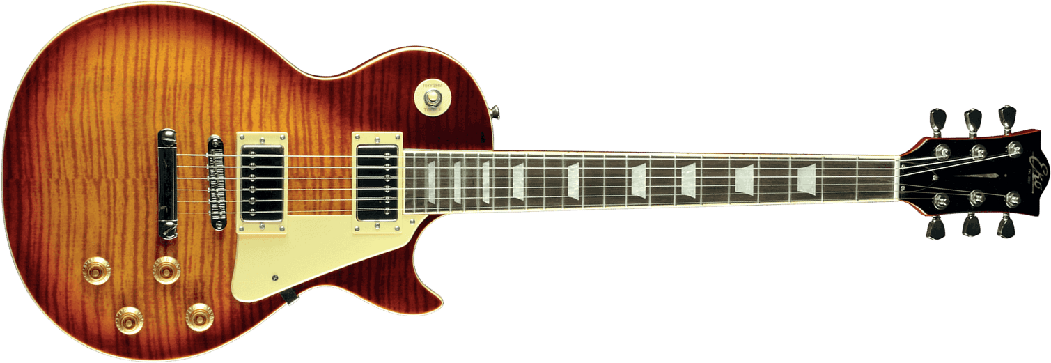 Eko Vl-480 Tribute Starter 2h Ht Wpc - Aged Cherry Burst Flamed - Single-Cut-E-Gitarre - Main picture