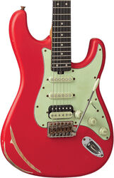 E-gitarre in str-form Eko Original Aire Relic - Fiesta red