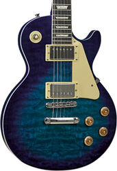 Single-cut-e-gitarre Eko Tribute Starter VL-480 - See thru blue quilted