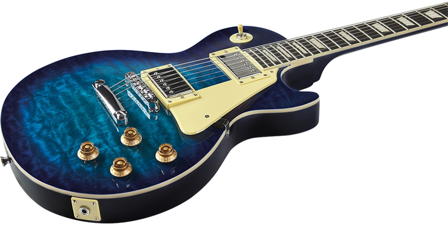 Eko Vl-480 Tribute Starter 2h Ht Wpc - See Thru Blue Quilted - Single-Cut-E-Gitarre - Variation 2