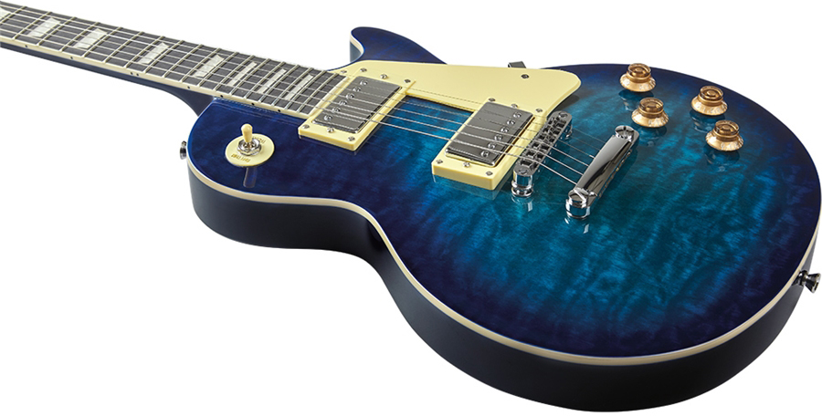 Eko Vl-480 Tribute Starter 2h Ht Wpc - See Thru Blue Quilted - Single-Cut-E-Gitarre - Variation 3