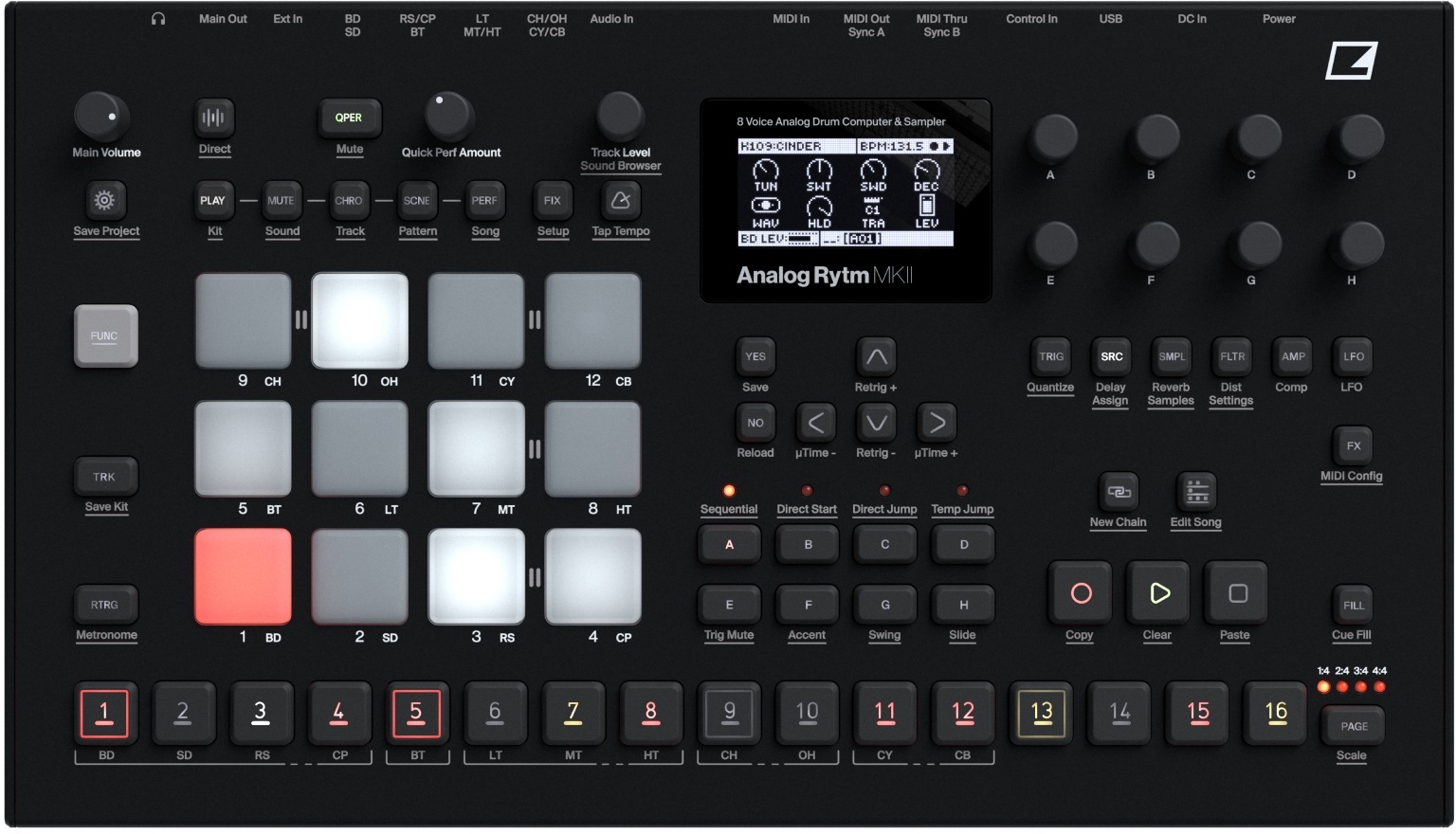 Elektron Analog Rytm Mkii Bk - Drummaschine - Main picture