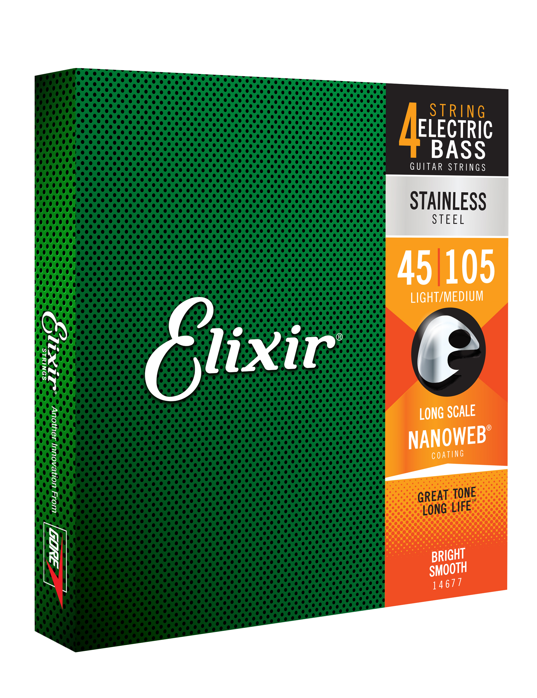 Elixir Jeu De 4 Cordes Bass (4) 14677 Nanoweb Stainless Steel  45-105 - E-Bass Saiten - Variation 1
