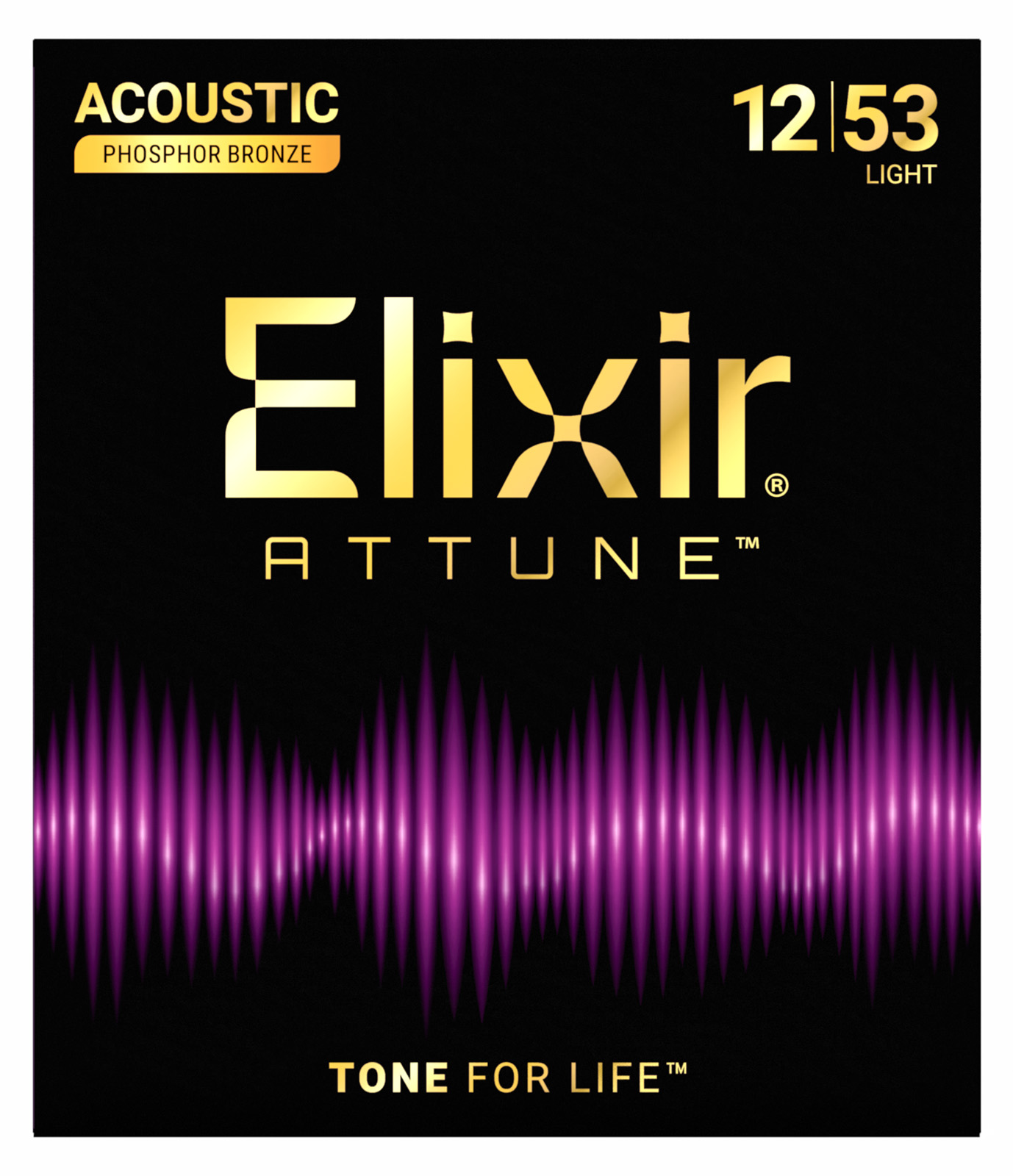 Elixir Jeu De 6 Cordes 21052 Attune Phos.bronze. L 12-53 - Westerngitarre Saiten - Variation 1