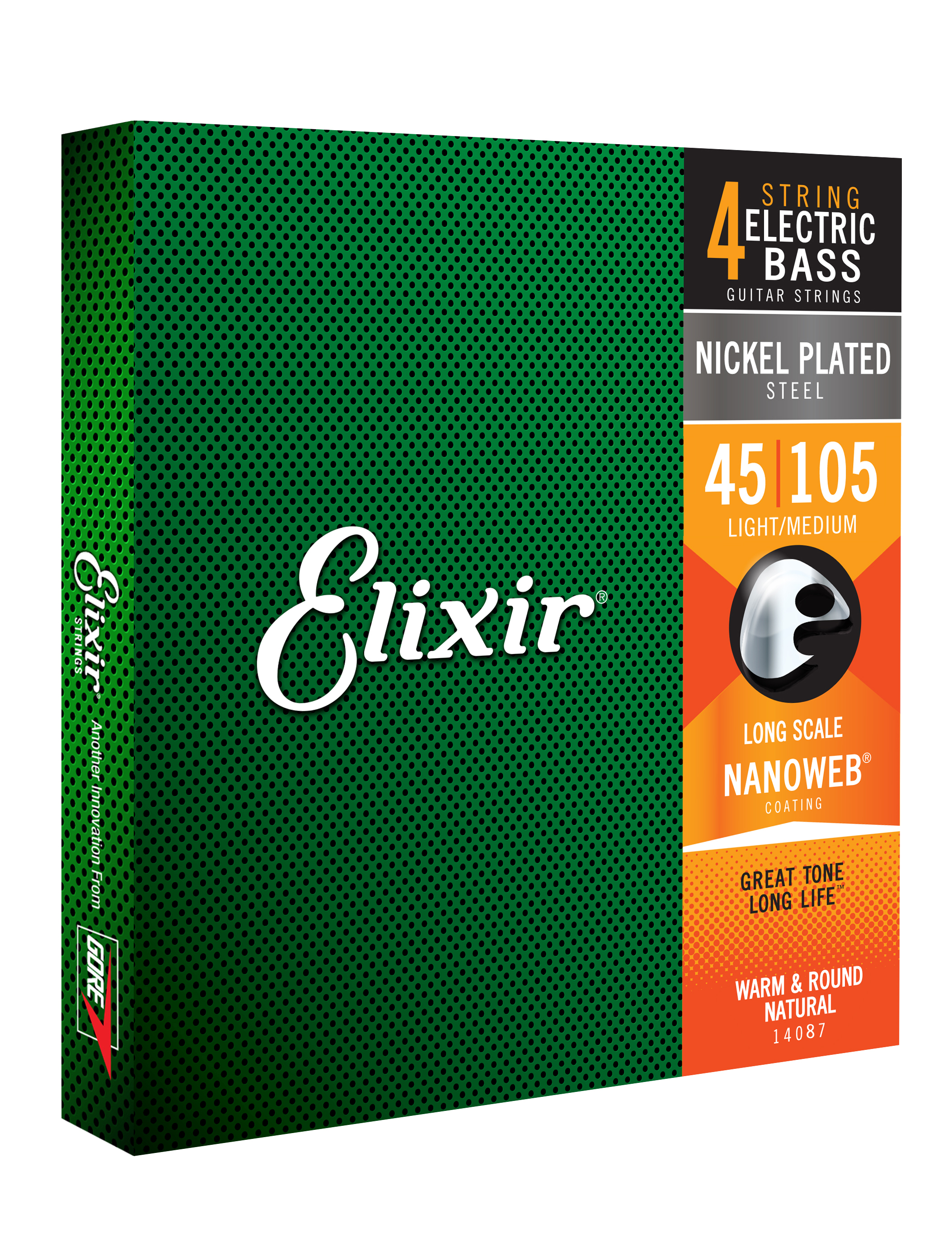 Elixir Jeu De 4 Cordes Bass (4) 14087 Nanoweb Nickel Plated Xls Extra Long Scale 45-100 - E-Bass Saiten - Variation 1