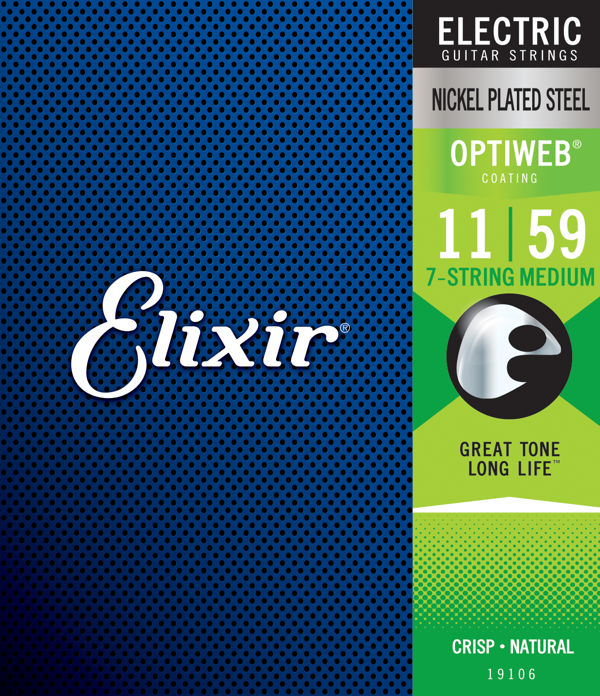 Elixir 19106 Optiweb Nps Round Wound Electric Guitar 7c 11-59 - E-Gitarren Saiten - Main picture