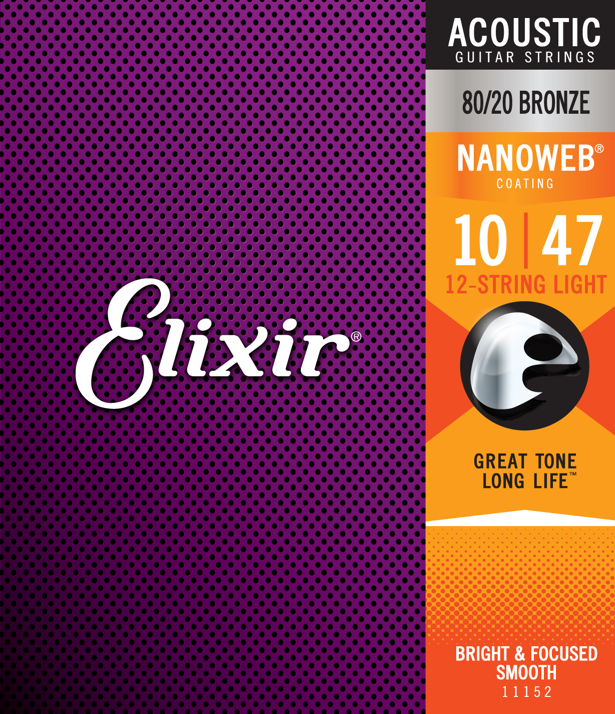 Elixir Acoustic Nanoweb 80/20 Bronze 10-47 - Westerngitarre Saiten - Main picture