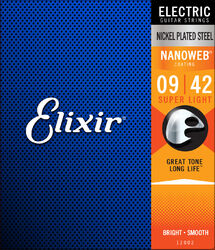 E-gitarren saiten Elixir Electric (6) Nanoweb Nickel Plated Steel 09-42 - Saitensätze 