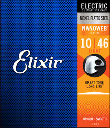 E-gitarren saiten Elixir Electric (6) Nanoweb Nickel Plated Steel 10-46 - Saitensätze