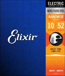 E-gitarren saiten Elixir Electric (6) Nanoweb Nickel Plated Steel 10-52 - Saitensätze 