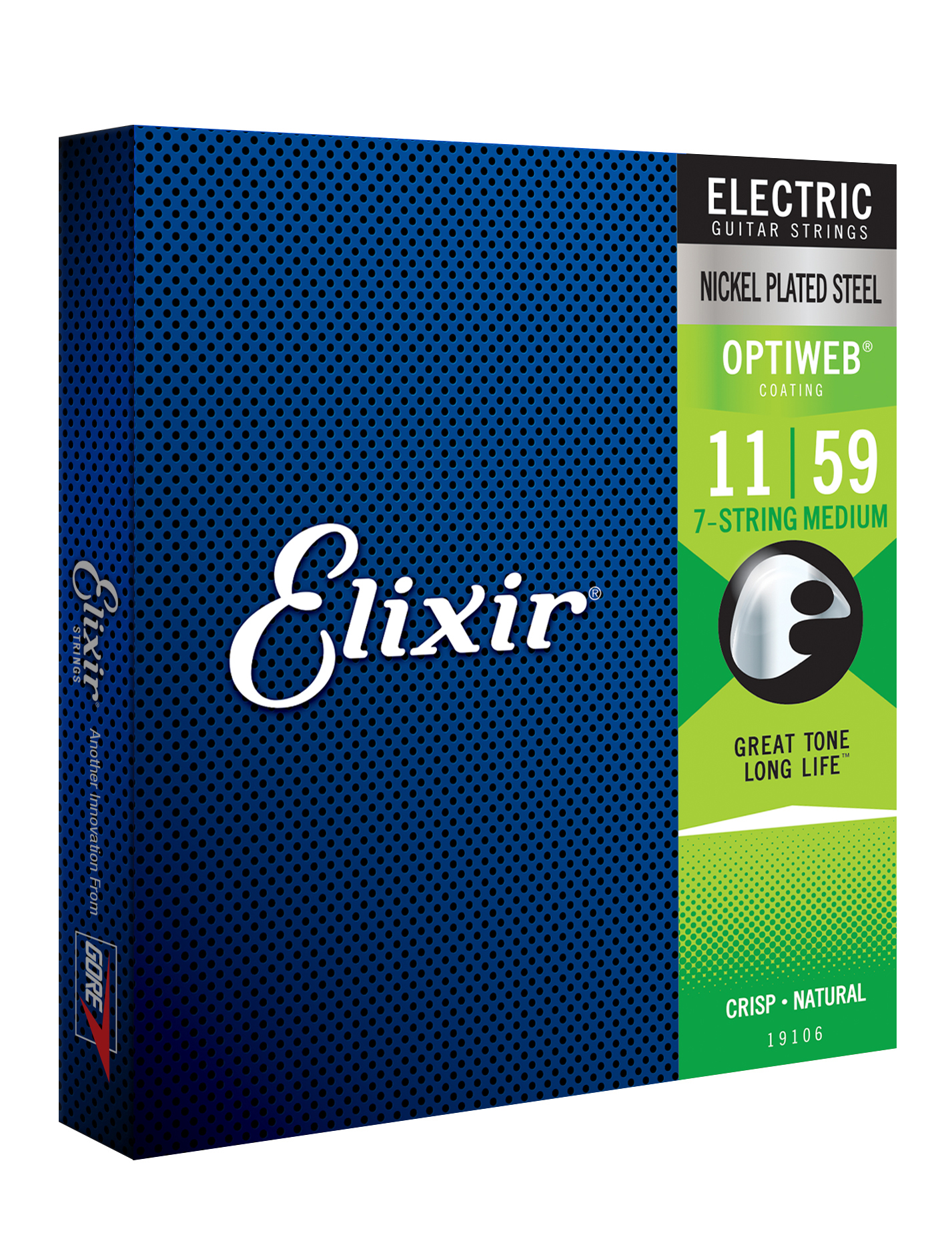 Elixir 19106 Optiweb Nps Round Wound Electric Guitar 7c 11-59 - E-Gitarren Saiten - Variation 1