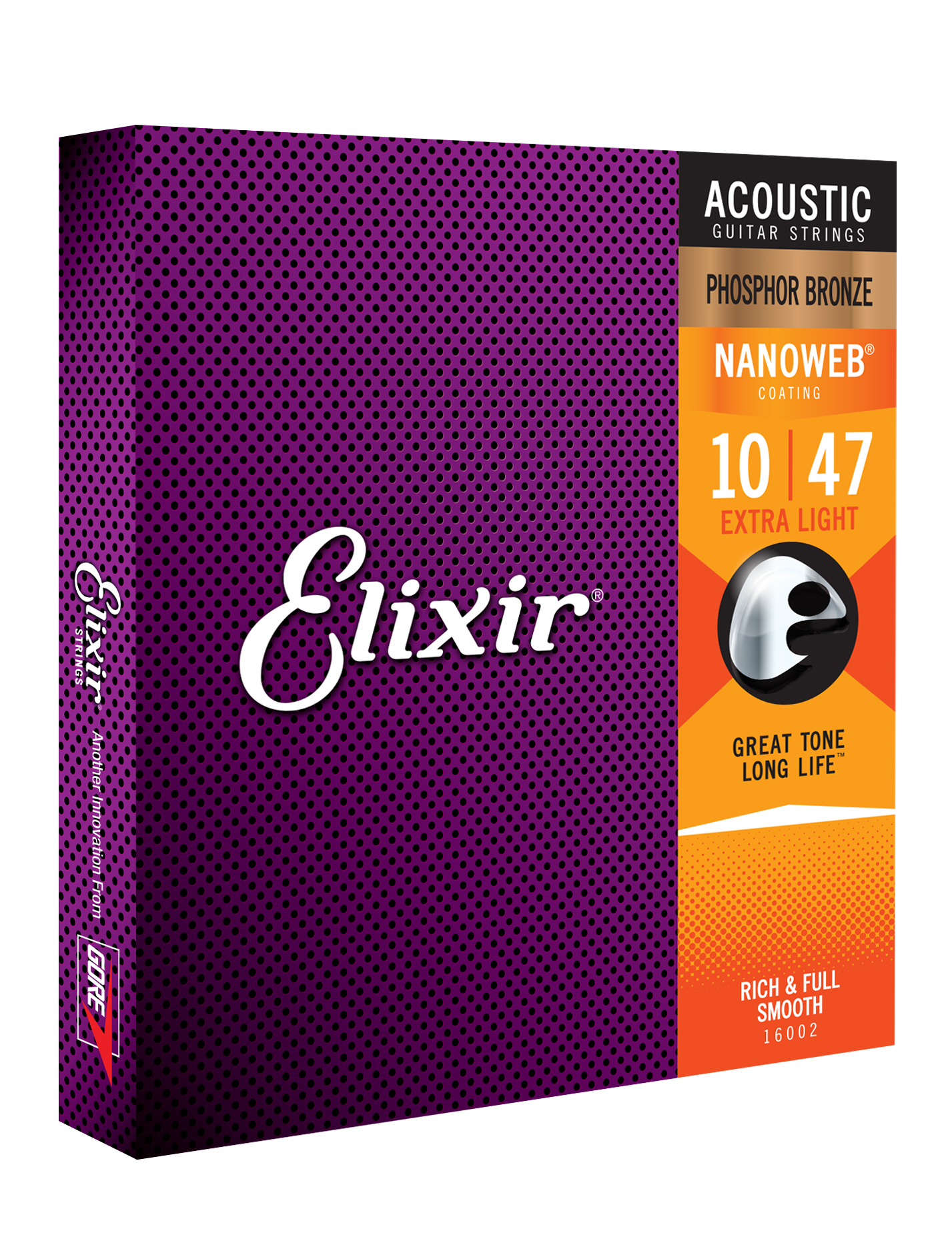Elixir Jeu De 6 Cordes Acoustic (6) 16002 Nanoweb Phosphor Bronze 10-47 - Westerngitarre Saiten - Variation 1