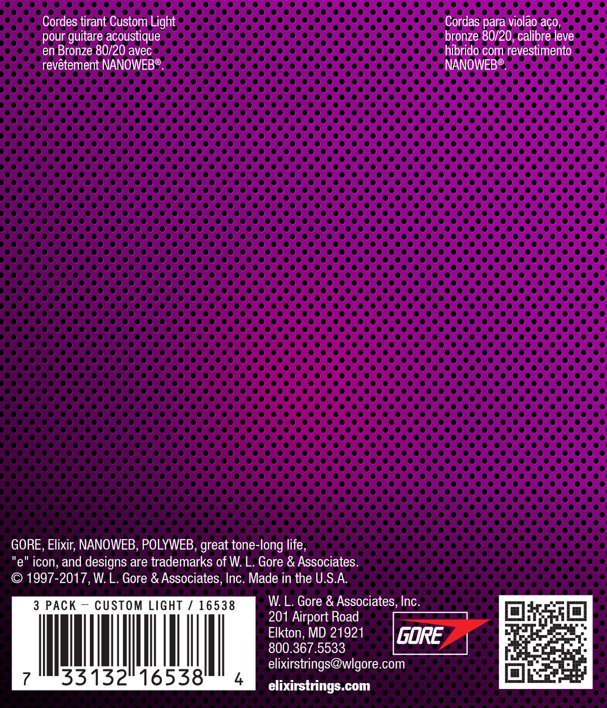 Elixir Pack De 3 Jeux 11027 Nanoweb 80/20 11-52 - Westerngitarre Saiten - Variation 2