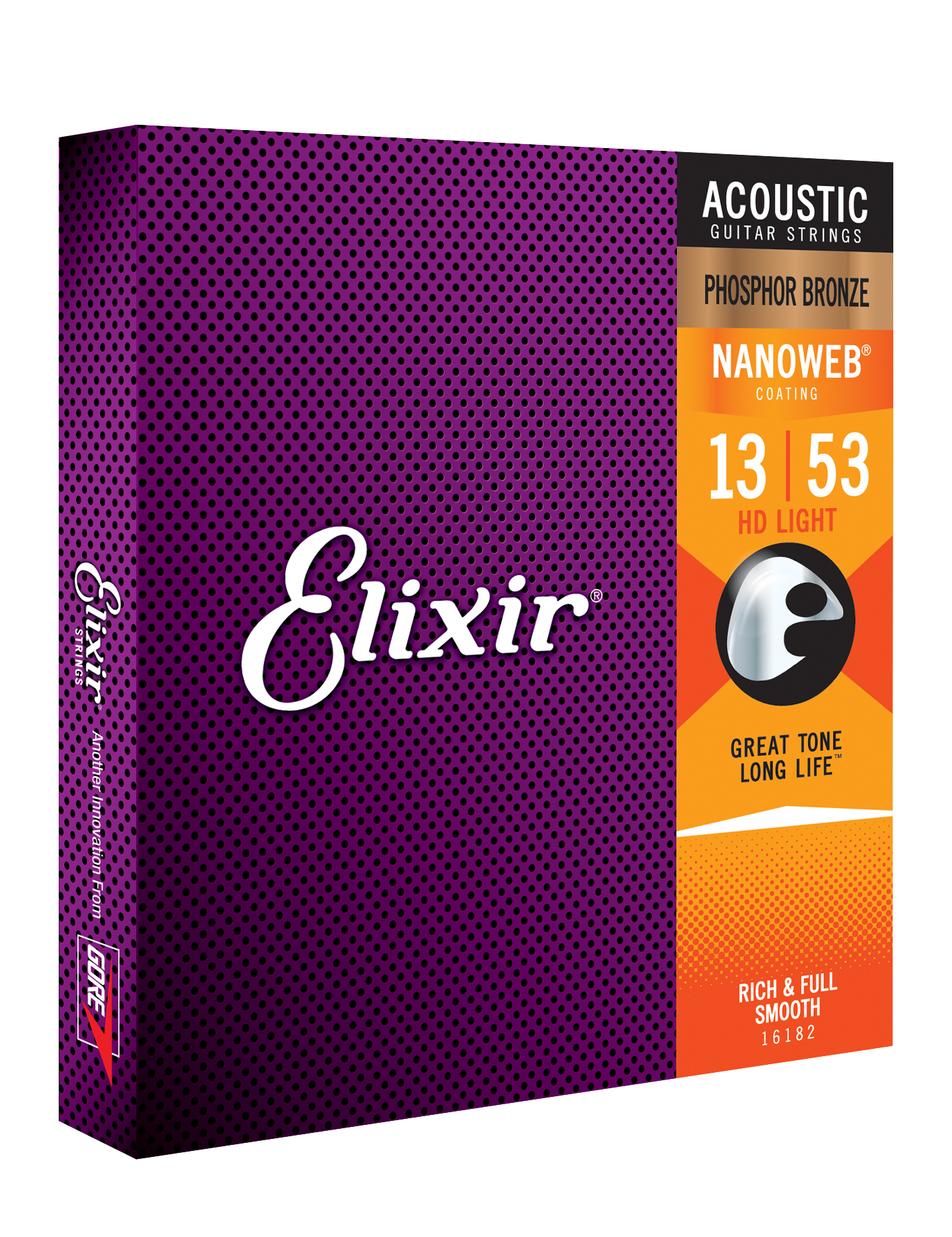 Elixir Jeu De 6 Cordes Acoustic (6) 16182 Nanoweb Phosphore Bronze Hd Light 13-53 - Westerngitarre Saiten - Variation 1