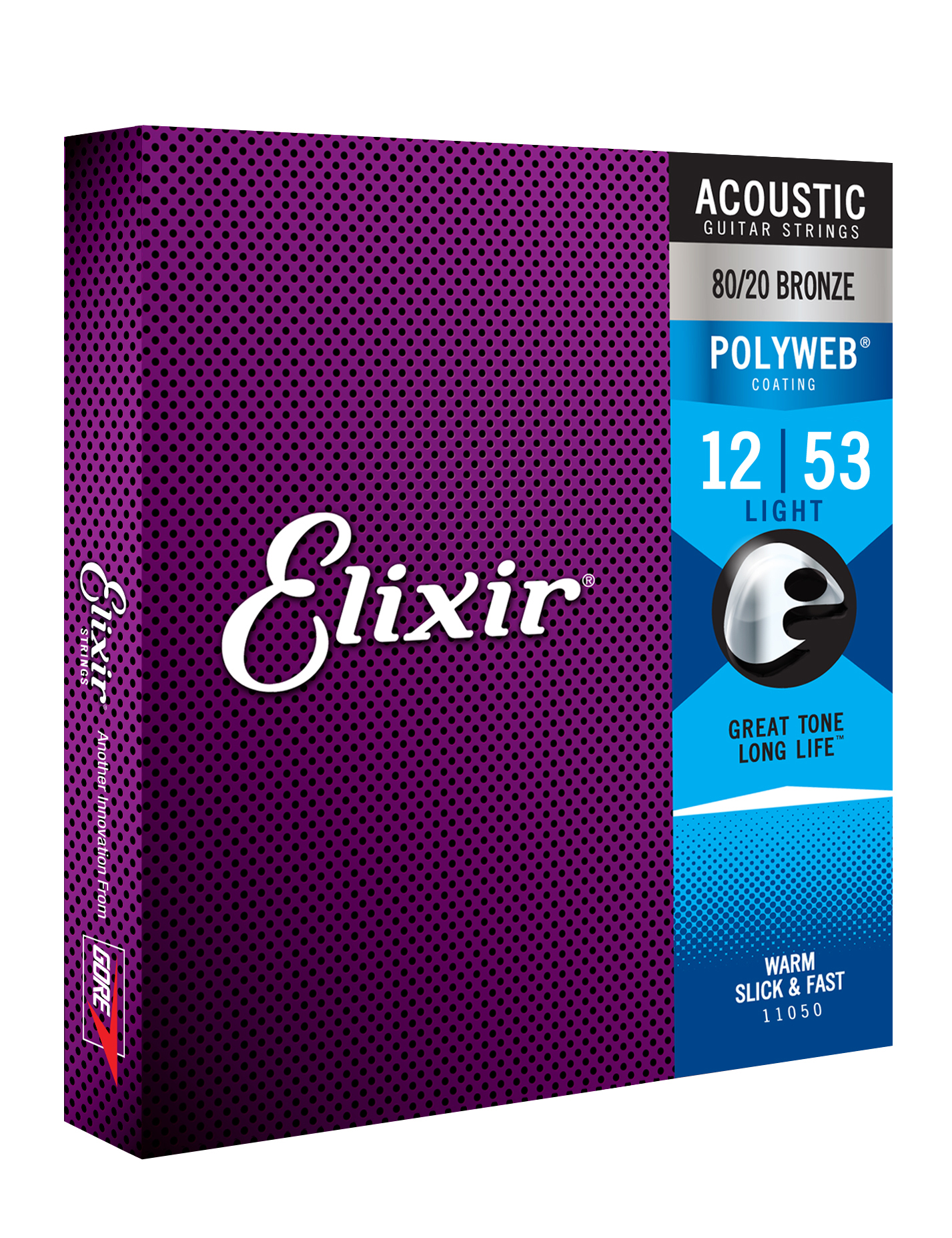 Elixir Jeu De 6 Cordes Acoustic 11050 Polyweb 80/20 Bronze 12-53 - Westerngitarre Saiten - Variation 1