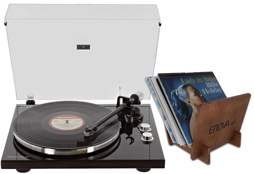 Turntables hifi Enova hifi Vision 4 USB WD(Finition Bois) + Support Vinyle 25LP (bois)