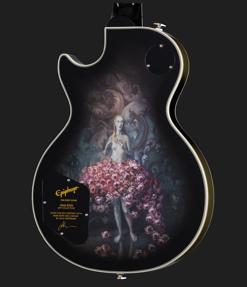 Epiphone Adam Jones Les Paul Custom Julie Heffernans Self Portrait Rose Art Ltd 2h Ht Eb - Antique Silverburst - Single-Cut-E-Gitarre - Variation 5