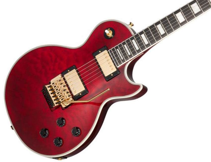 Epiphone Alex Lifeson Les Paul Axcess Custom Signature 2h Fr Eb - Ruby - Single-Cut-E-Gitarre - Variation 3