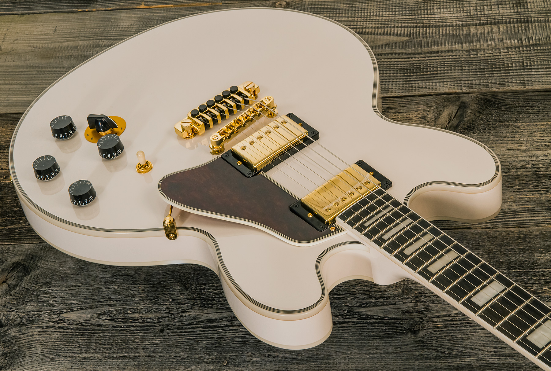 Epiphone Bb King Lucille Signature 2h Ht Eb - Bone White - Semi-Hollow E-Gitarre - Variation 1