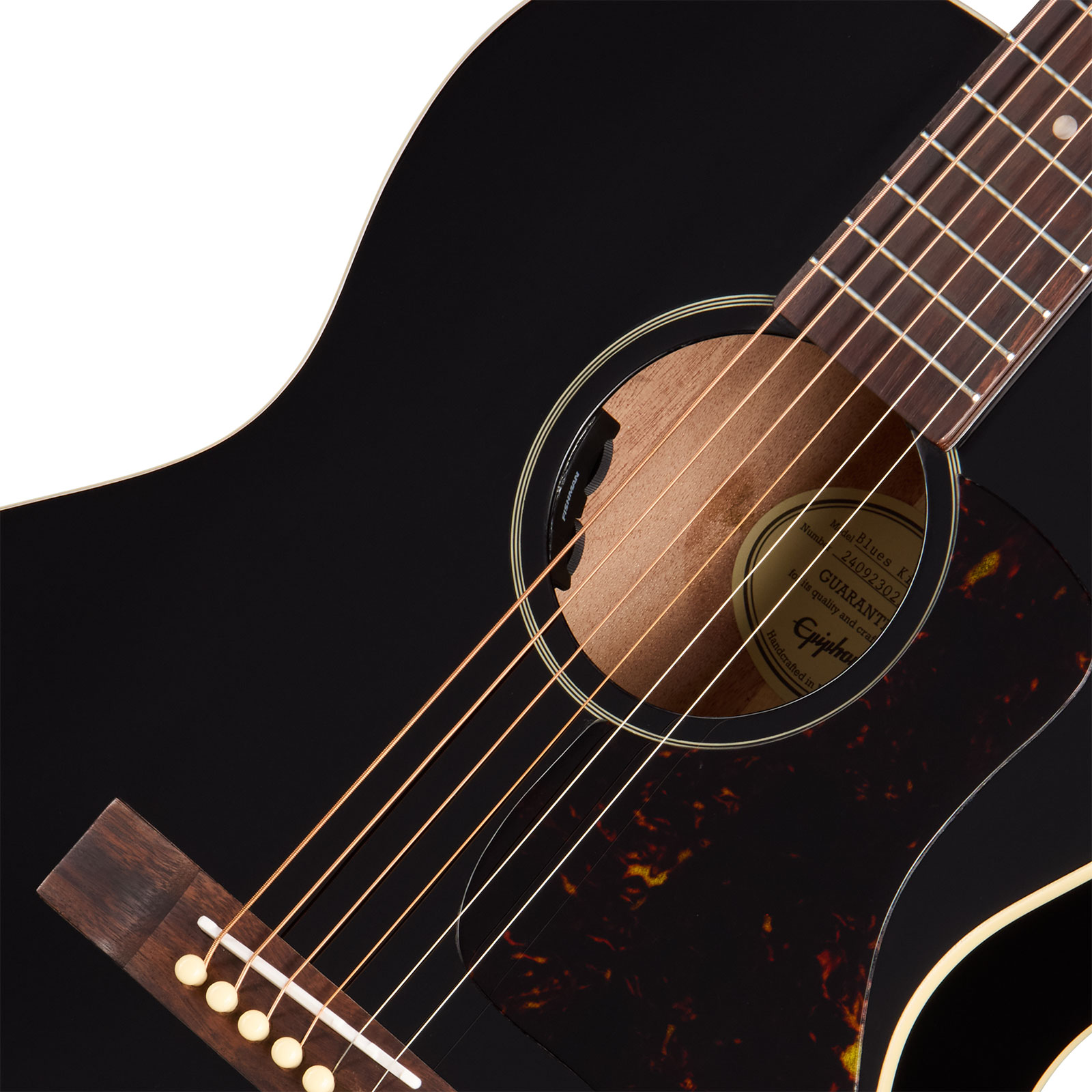 Epiphone Blues King Studio Lh Gaucher Ibg Parlor Epicea Acajou Rw - Ebony - Folk-Gitarre - Variation 3