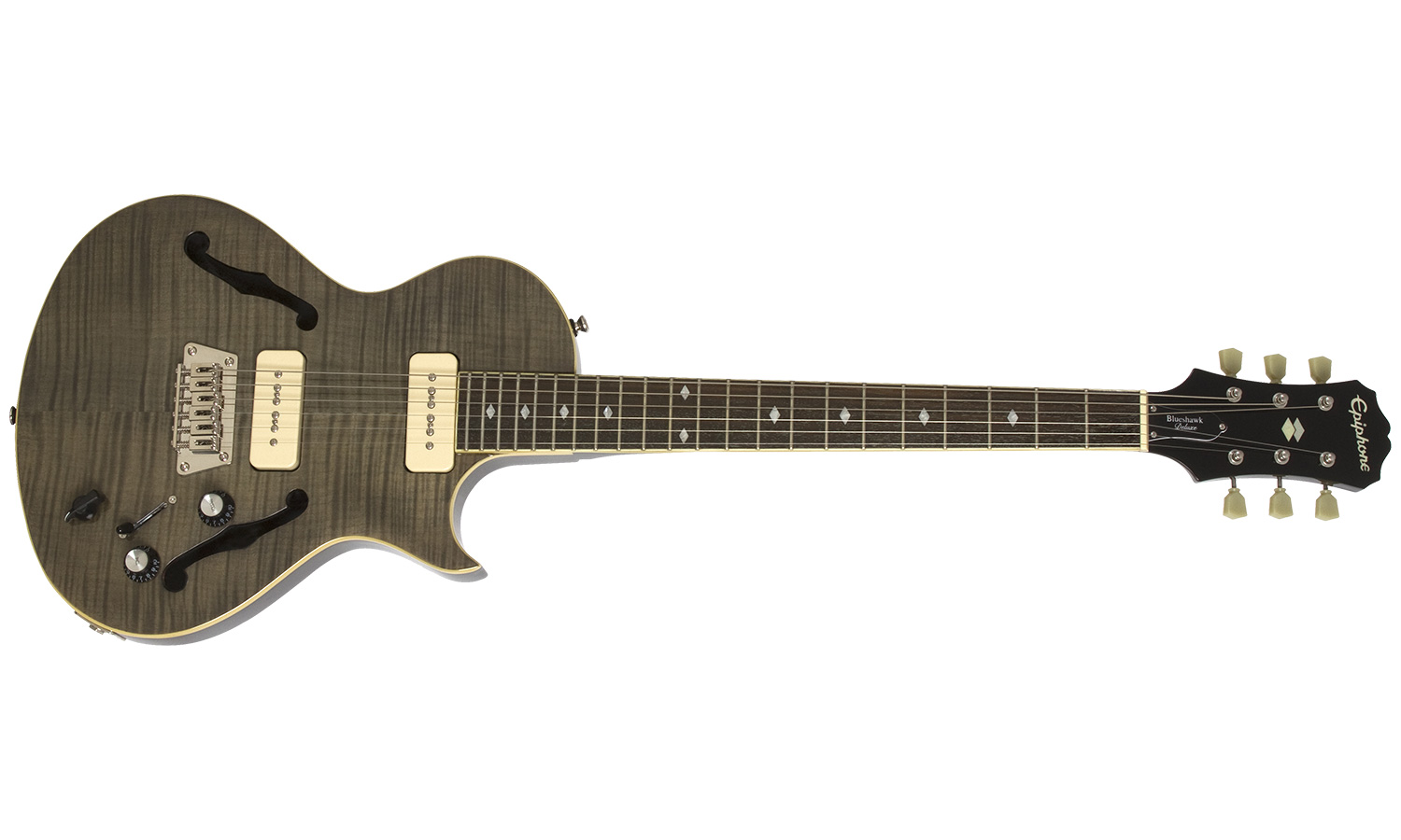 Epiphone Blueshawk Deluxe Ch - Translucent Black - Semi-Hollow E-Gitarre - Variation 1