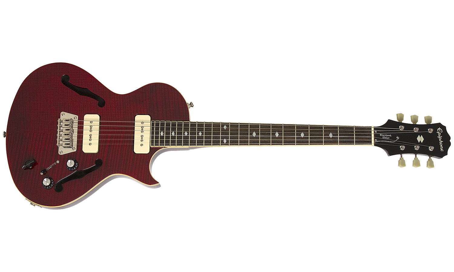 Epiphone Blueshawk Deluxe Ch - Wine Red - Semi-Hollow E-Gitarre - Variation 1