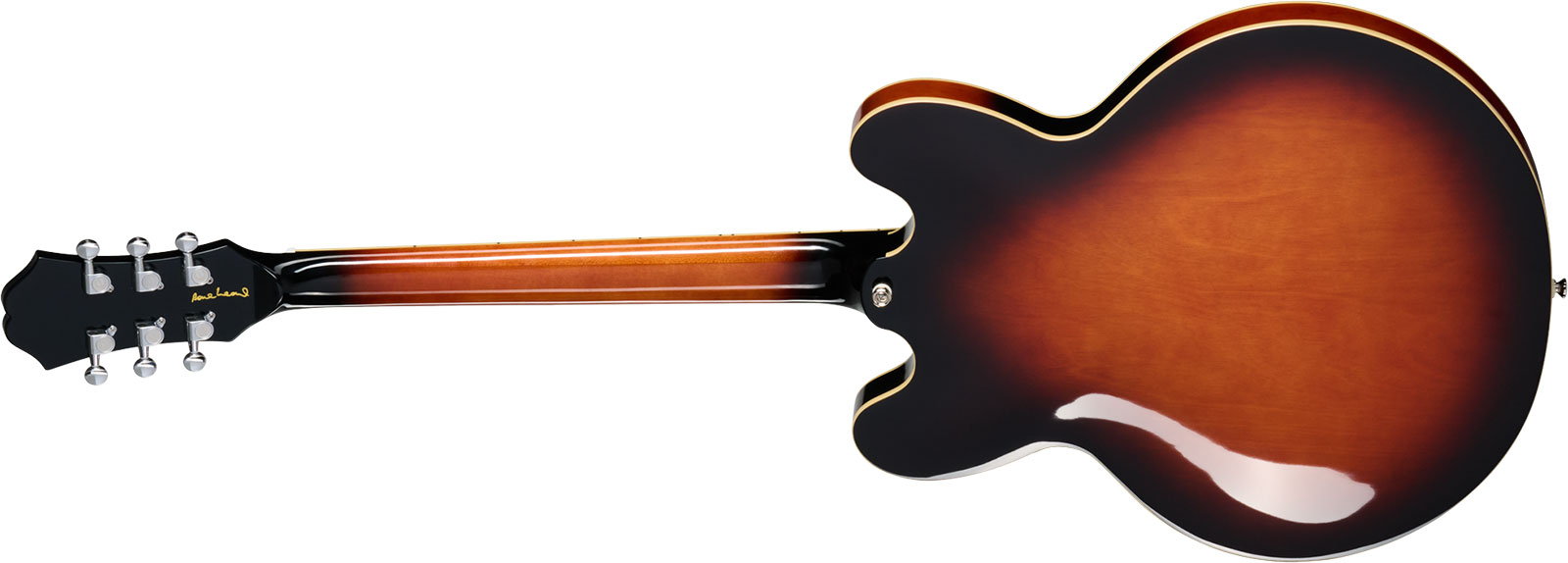 Epiphone Bonehead Riviera Signature 2h Ht Rw - Dark Tobacco Sunburst - Semi-Hollow E-Gitarre - Variation 1