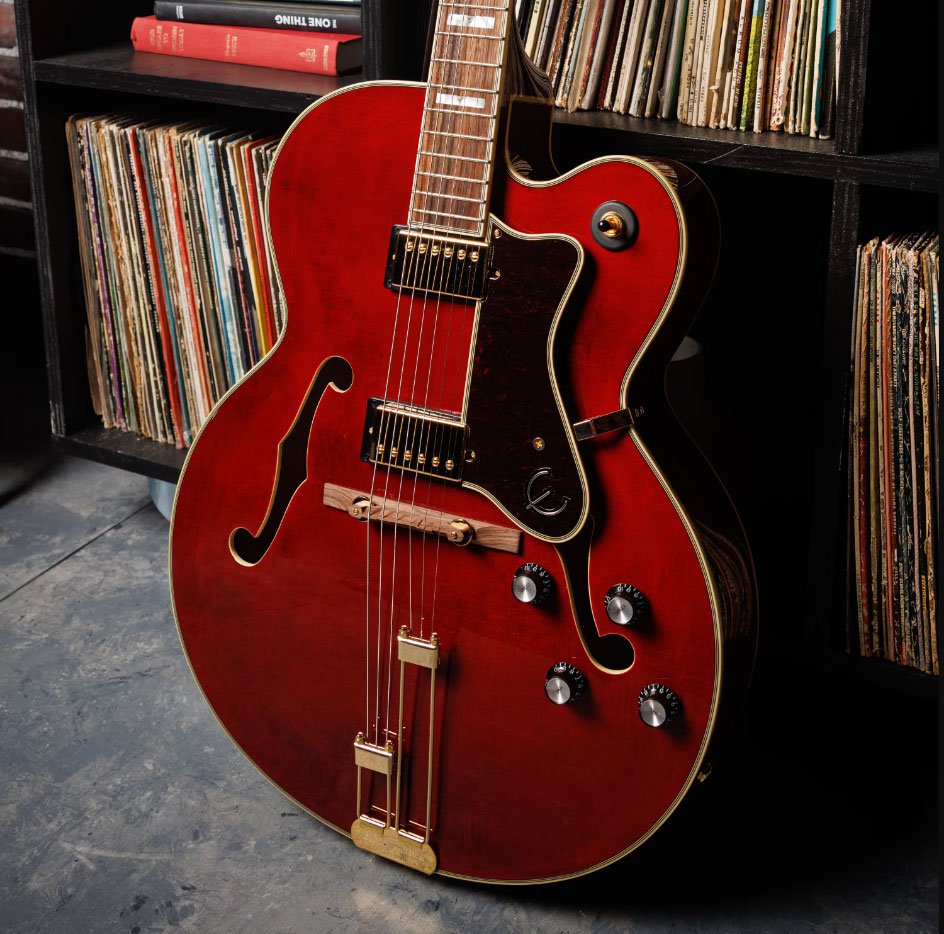 Epiphone Broadway Archtop 2h Ht Lau - Dark Wine Red - Hollowbody E-Gitarre - Variation 5