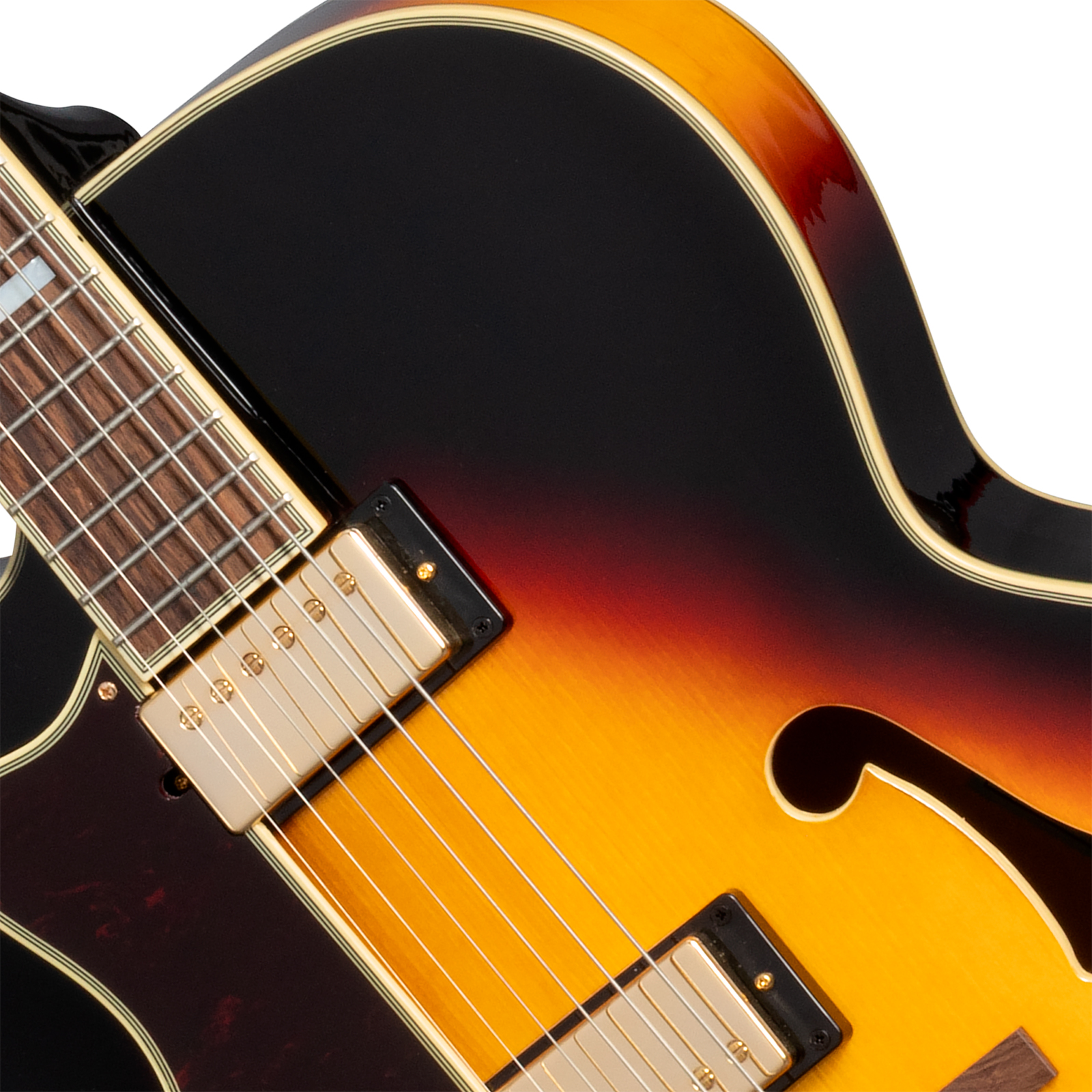 Epiphone Broadway Lh Original Archtops Gaucher 2h Ht Rw - Vintage Sunburst - Hollowbody E-Gitarre - Variation 2