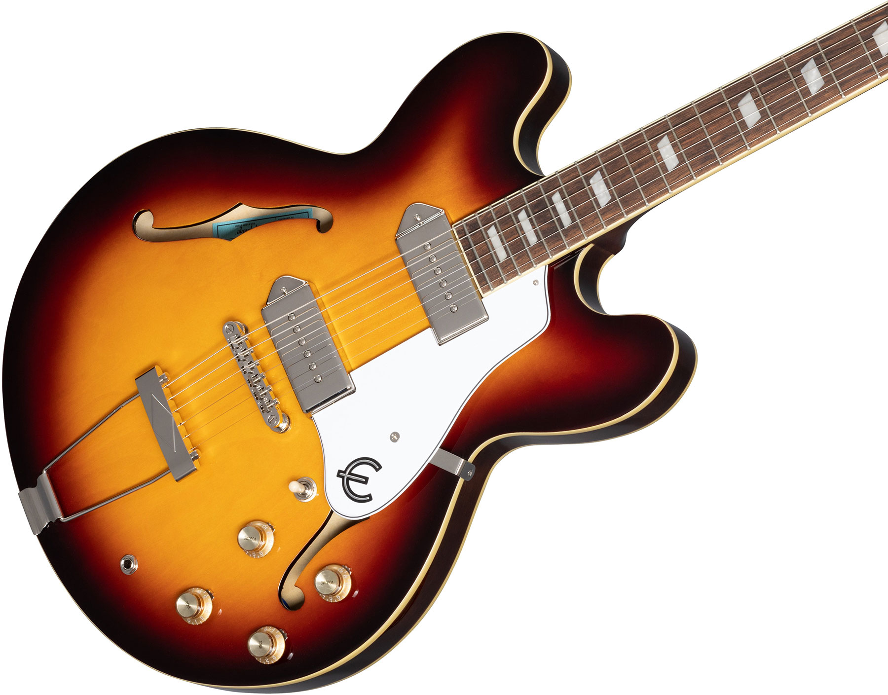 Epiphone Casino Archtop 2023 2s P90 Ht Lau - Vintage Sunburst - Semi-Hollow E-Gitarre - Variation 3