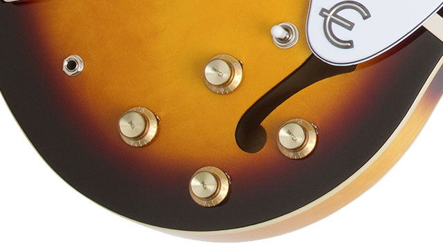 Epiphone Casino Lh Gaucher 2p90 Ht Pf - Vintage Sunburst - E-Gitarre für Linkshänder - Variation 2